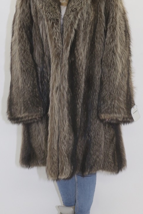 Fur jacket raccoon nature left out