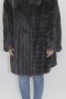 Fur jacket mink gray with leather