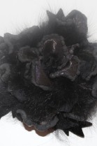 Fur brooch black rose to infect luxury fur fashion