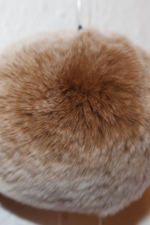 Rex rabbit fur fur bobble - Beige White