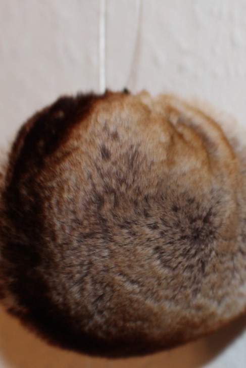 Rex rabbit fur fur bobble - Beige brown heather