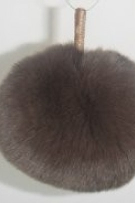 Rex rabbit fur fur bobble - Brown Black