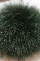 Blue fox fur bobble Pelzbommel- Tannengrün