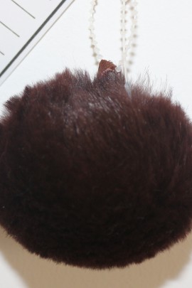 Plucked rabbit fur bobble bobble fur fur fur -dark brown