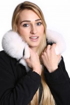 Fur Hoodie premium snow-white fur collar made to measure