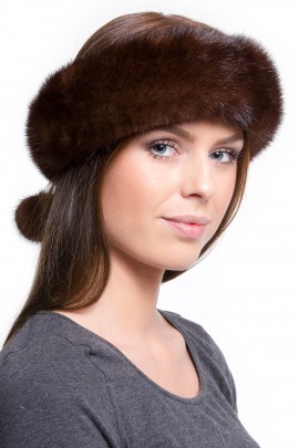 Fur Headband mink brown