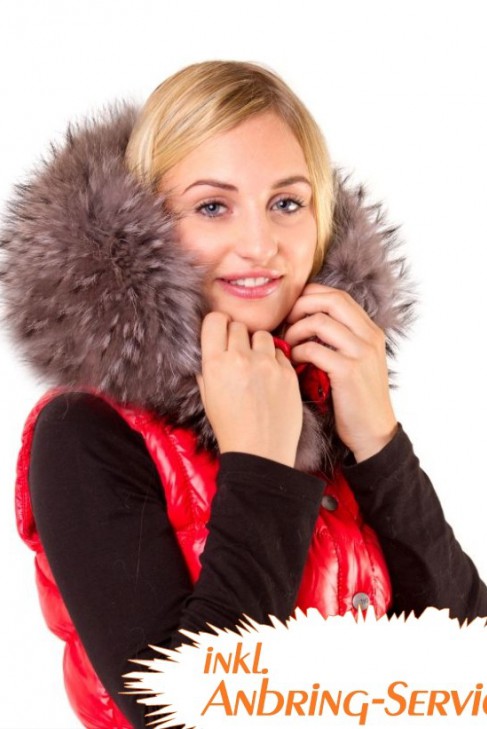 Fur hood incl. Attaching Service XXL Royal Grey Premium
