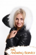 Premium White Snow Size: L fur hood including attaching Service.