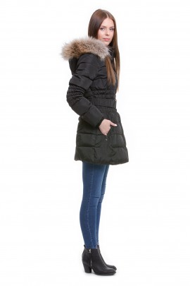 Winter jacket with fur trimmed hood stripes Finnraccoon