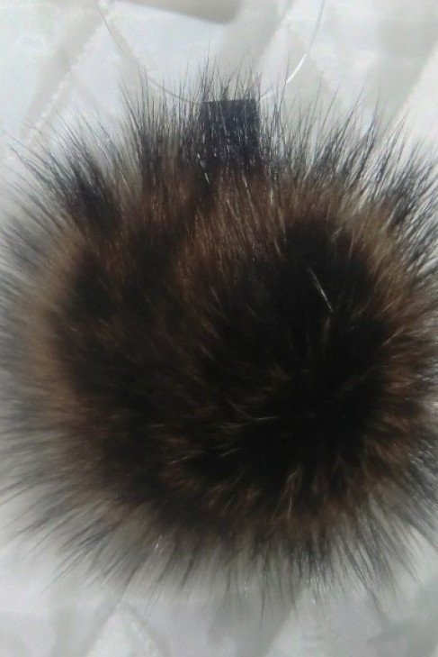 Raccoon fur bobble bobble bobble fur - Dark Brown