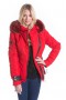 Fabric jacket with red fox fur hood fur collar fur XXXL