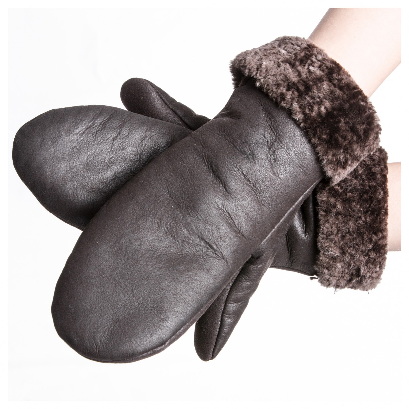 Christ Lammfell Original Fäustlinge Pelz Handschuhe braun kaufen im Dein  Pelz Online Shop