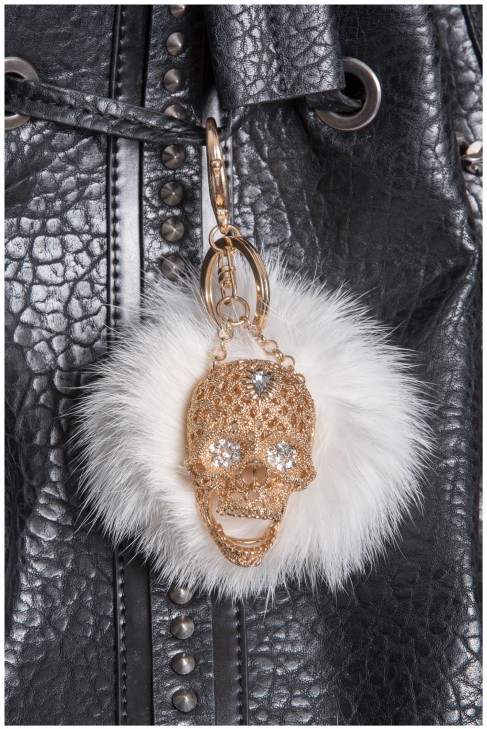 Kanin Bommel Chain Skull Design Style Fur Fashion