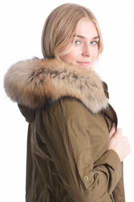 SAGA FURS Fur Hooded XXL fur collar with fur attaching Service