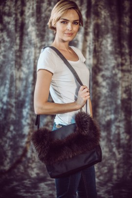 Flauschige Felltasche braun Fuchs Fashion Style Pelz Mode