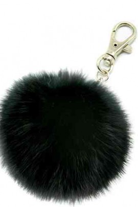 Premium Mini Fell Bommel Keychains Black Kanin