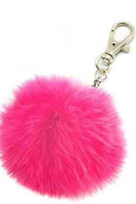 Premium Mini Fell Bommel Keychains Pink Kanin