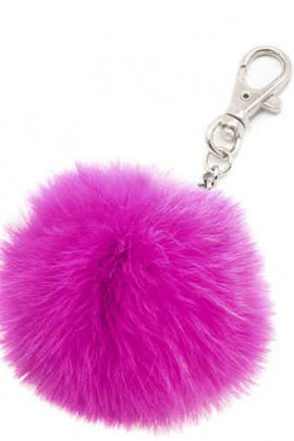 Premium Mini Fell Bommel Keychains Pink Kanin