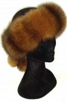 Muskrat fur band headband fur headband - Karamelbraun