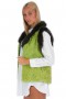 Lambskin vest green fox bordering fur Fashion Fell Style