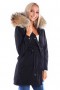 Blacky Parka Fur XXL Hooded Black Fur Collar Fur Fashion