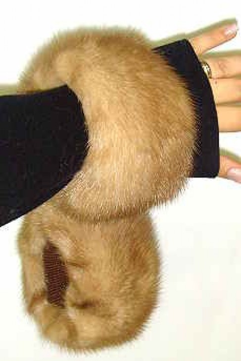 Mink cuffs bracelet wrist warmer fur fur - Pastel