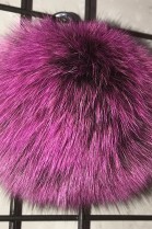 Blue fox fur bobble bobble fur fur coat - Purple Night