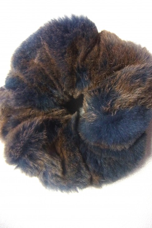 Fur hair rubber rabbit fur hair band - Light Grey