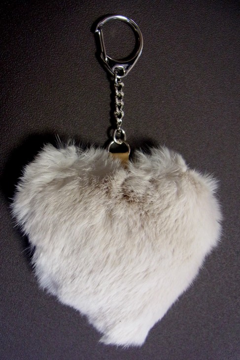 Real Fur Heart Keychain Kanin
