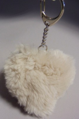 Real Fur Heart Keychain Kanin