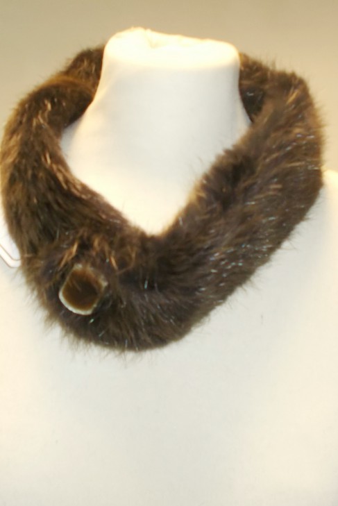 Fur neck collar Nutria brown