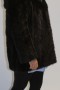 Fur coat jacket mink pieces brown with hood