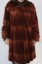 Fur coat jacket muskrat sheared rust brown