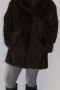 Fur coat Mink jacket brown with Reverkragen