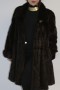 Fur coat jacket swinger mink dark brown