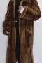 Fur coat mink honey beige with slit