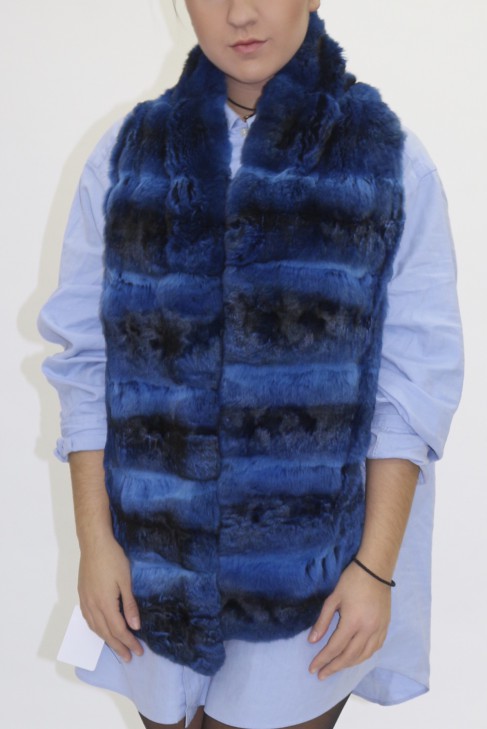 Fur Coat Chinchilla blue lined with leather