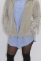 Leather jacket beige with leather fringes
