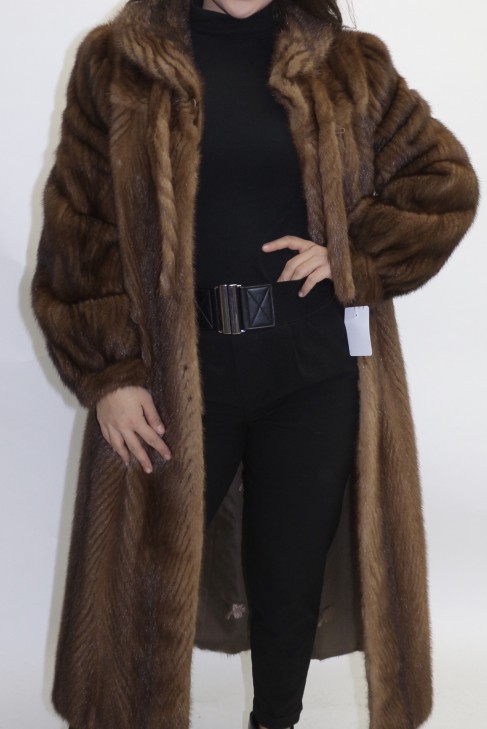 Fur coat mink beige omitted