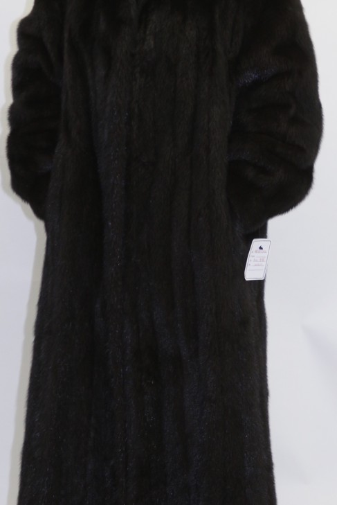 Fur coat mink dark brown