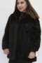 Fur-fur jacket mink brown with hood