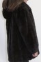 Fur-fur jacket mink brown with hood