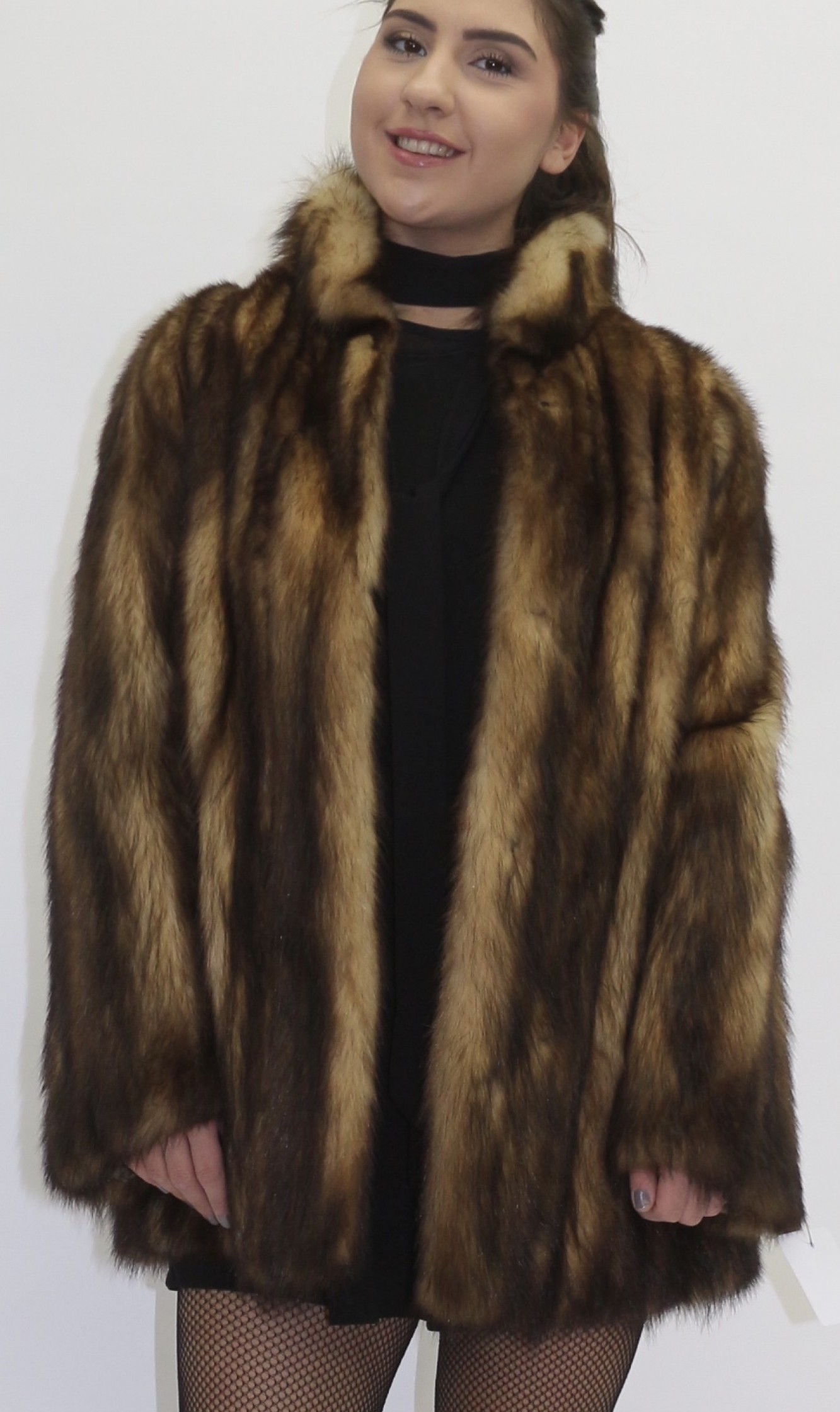 Buy Fur fur jacket polecat brown beige online at Your Furs Online Shop