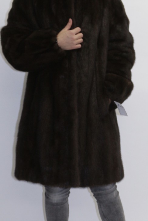 Fur jacket mink left out brown