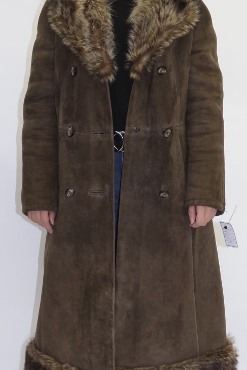 Fur - fur raccoon collar with leather coat