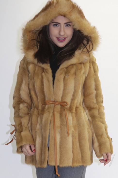Fur - fur jacket gold weasel nature