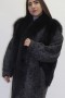 Fur jacket Persian gray with blue fox fur jacket