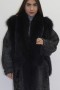 Fur jacket Persian gray with blue fox fur jacket