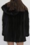 Fur coat mink jacket black with hood