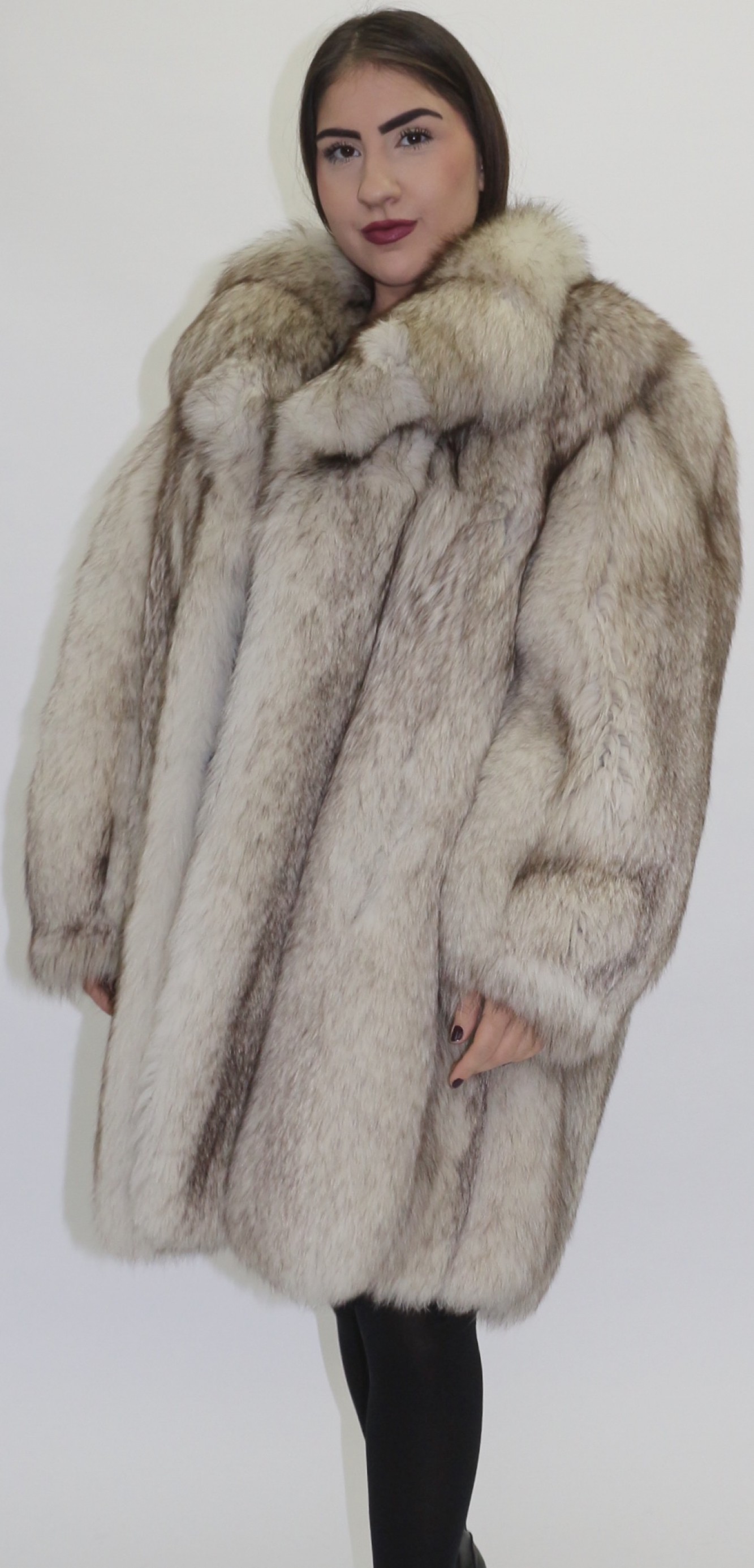 Pelz Fell Jacke Blaufuchs Natur kaufen im Dein Pelz Online Shop